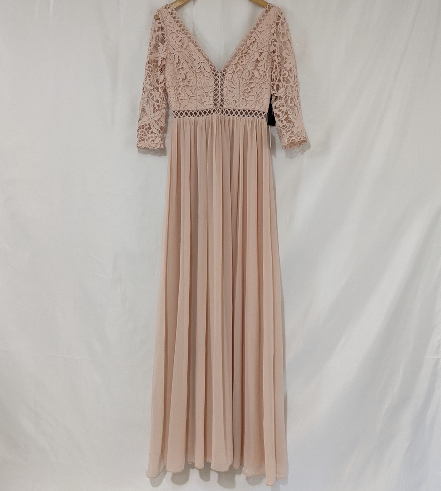 Lulus Avalynn Blush Lace Maxi Dress